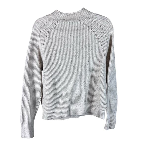 J.Crew Donegal Merino Wool Blend Sweater Roll Neck Beige Oatmeal XS Ribbed Cozy - Picture 3 of 9